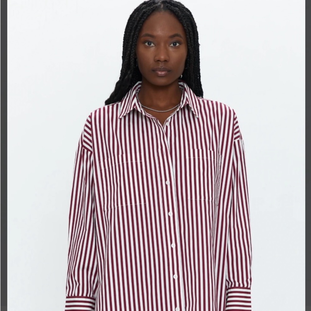 PISTOLA BORDEAUX AND PINKI/ IVORY TUNIC BUTTON UP